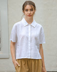 Women’s French Minority Texture Pure Linen Shirt