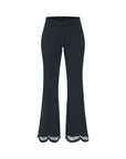 Black Trousers Lace Drawstring Women's High Waist