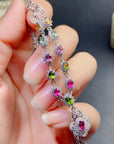 Women’s Natural Brazilian Tourmaline Necklace – Sterling Silver Pendant