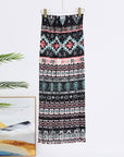 Women’s Summer Pleated Long Skirt - Hand-Painted Print Polyester Maxi Skirt
