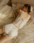 Women’s Lace Suspender Shorts Set – Pure Desire Two-Piece