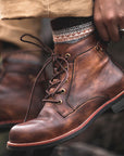 Bottines à lacets en cuir pour homme – Un style robuste et un confort tout au long de la journée