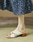 Chaussons à talons en peau de mouton FEMME
