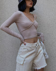 Raw-Edge Overalls Shorts – Distressed Denim | Utility Pockets | Women’s High-Waisted Shorts (S-XL)