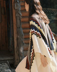 Women’s Bohemian Tassel Knit Shawl – Warm Acrylic Cape Scarf