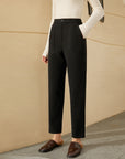 Women’s Slim Woolen Pants – Elegant Nine-Point Trousers for Commuting Chic