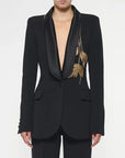 Women’s Beaded Slim Suit & Flared Pants Two-Piece Set – European Street Glam