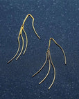 Boucles d'oreilles à pompon en argent sterling 925 avec chaîne et queue de comète pour femme