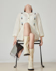 🌸 Women’s White Floral Embroidered Cardigan – Light Elegance with a Feminine Touch