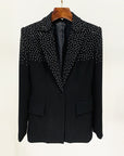 WOMEN Rhinestone Slim Fit One Button Suit Coat & Skirt Set