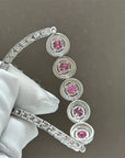 2.5 Carat Pink Moissanite Tennis Bracelet – Lab-Created Luxury – Hypoallergenic Sterling Silver