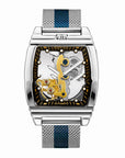Men's Automatic Mechanical Watch – Barrel-Shaped Luminous Waterproof Chronograph