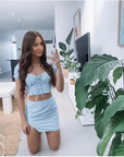 Women’s Cotton-Linen Shirt & Short Skirt Set