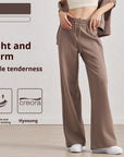 👖 High-Waisted Loose Pants for Women – Breathable Rayon Blend | All-Season Comfort | White/Black/Mocha