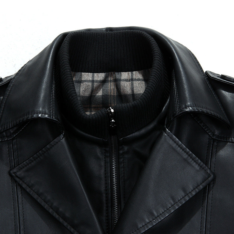 Men’s Genuine Sheepskin Leather Coat – Removable Liner Premium Black Jacket
