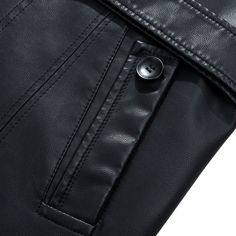 Men’s Genuine Sheepskin Leather Coat – Removable Liner Premium Black Jacket