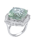 Bague de luxe en cristal vert naturel