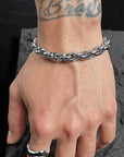 Men’s Hip-Hop Titanium Steel Bracelet – Bold Urban Chain, Non-Fading