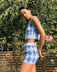 Women’s Casual Skirt Suit – Effortless Chic in Blue
