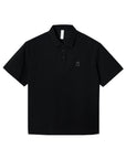 Poloshirt mit Perlenprägung für Herren – Lässiges Hemd mit überschnittenen Schultern und Cartoon-Print – Komfortable Baumwollmischung