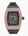 Montre à quartz pour homme avec bracelet en silicone et diamants