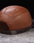 Men's first layer leather baseball cap