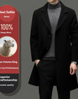 Men’s 100% Sheep Woolen Trench Coat – Thick Double-Velvet Business & Leisure Outerwear