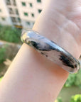 Women’s Natural Jinsi Jade Bracelet – Blue & White Stone Elegance
