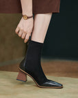 Women’s Thick Heel Pointed Toe Short Boots