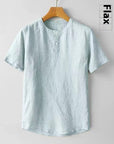 Men’s Cotton & Linen Casual T-Shirt – Short Sleeve Summer Essential