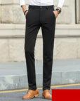 Men’s Stretch Suit Pants – Thick Business Slim Fit with Non-Iron Finish