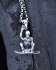 Men's S925 Sterling Silver Skull Pendant - Gothic 28mm Edgy Jewelry (27x28mm, Hypoallergenic, Non-Tarnish)