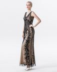 Women's Sequined Temperament Deep V Vest Dress