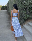 🎨 Women's Artistic Two-Piece Set - Sleeveless Tank & Wrap Skirt