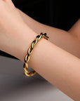 Women’s Open Twisted Bracelet – Bold, Antique-Inspired Elegance