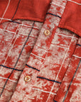 Women's Washed Cotton Lapel Shirt – Brick Red Long Sleeve Top