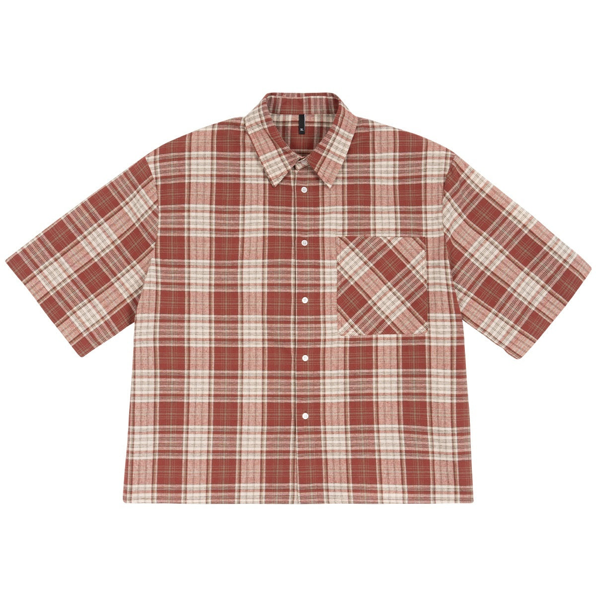 Loose Short Plaid Fashion Short Sleeve Shirt