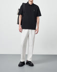 Poloshirt mit Perlenprägung für Herren – Lässiges Hemd mit überschnittenen Schultern und Cartoon-Print – Komfortable Baumwollmischung