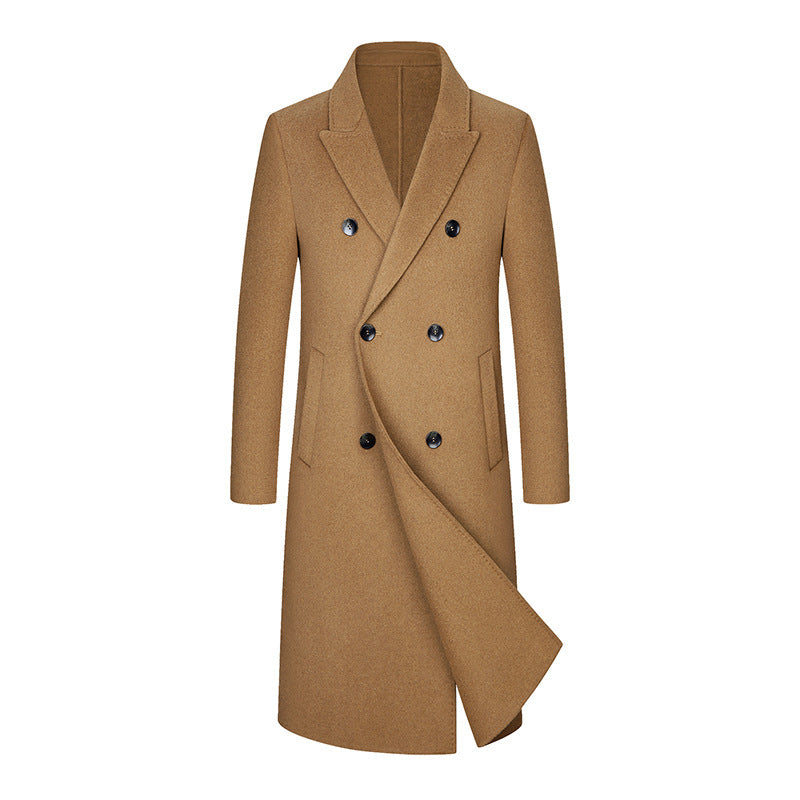 🧥 Men’s Woolen Trench Coat – Classic & Commanding