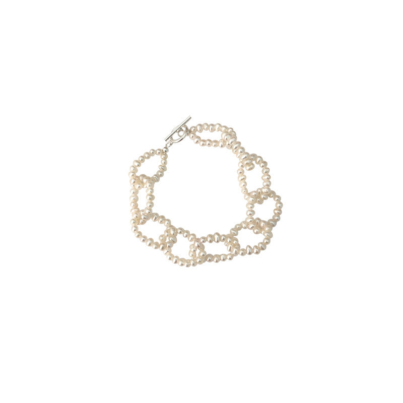 🌸 Women's Natural Freshwater Pearl Bracelet – 3mm White Pearls (925 Sterling Silver) – Timeless Elegance
