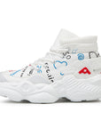 MEN High-Top Sailing Shoes - Breathable Cloth Summer Sneakers (3-5CM Platform) - Rubber Sole Casual Sports Shoes