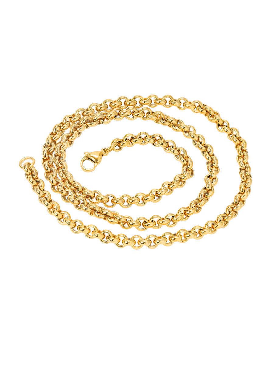 Men’s Hip Hop 18K Gold Titanium Steel Necklace – Bold Street Style Chain