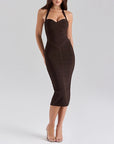 Sexy Slim-Fit Knitted Hip Dress – Spaghetti Straps with Side Slit Elegance