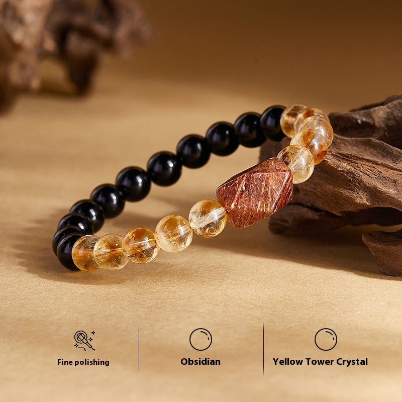 Women’s Natural Obsidian Bracelet – Elegant Style with Spiritual Energy