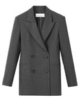 Women’s Gray Double-Breasted Suit Jacket