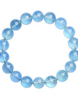 Bracelet pour femme en perles de cristal bleu océan naturel menthe glacée (4 mm/5 mm, poli à la main, design original)