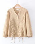 Women's Plus Size Boho Shirt - Oversized Long Sleeve Cover-Up
