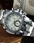 Men’s Oval Dial Quartz Watch – 49mm Stainless Steel