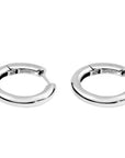 Men’s Sterling Silver Glossy Hoop Earrings – Minimalist 925 Silver Design
