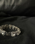Rockiges Diamantarmband für Herren – Ausgefallene versilberte/vergoldete Manschette – Verstellbarer Statement-Schmuck